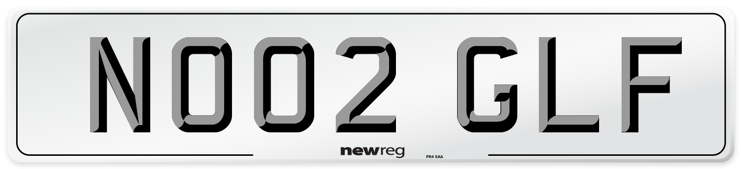NO02 GLF Number Plate from New Reg